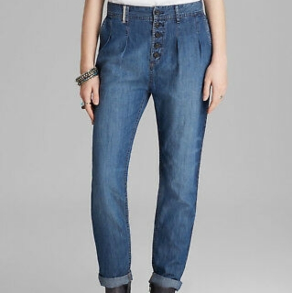 Free People Vintage Chambray Edie Trouser 27 - Picture 1 of 10